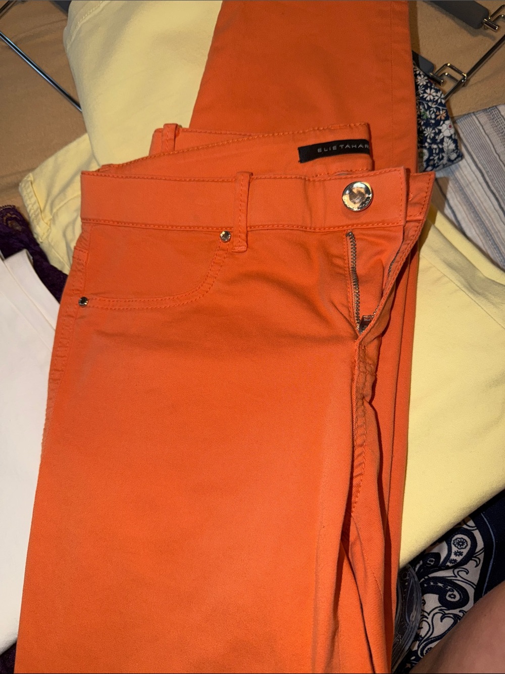 Elie Tahari Orange Slim Pants Size 6 NEW
